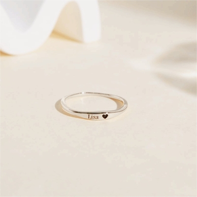 Engagement Stacking Rings in 925 Sterling Silver Personalized and Elegant Design