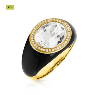 Micro Insert 18K Oro Revestido Topazo Azul Esmaltado Moda Anillos de Latón Mujeres