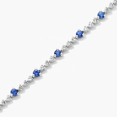 Brazalete de tenis de circo blanco rubí de corte redondo de plata esterlina Brazalete de tenis