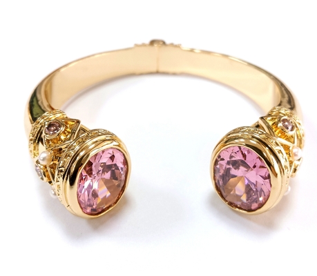 Brazalete de piedra CZ 18K Oro Brazalete de tenis Cúbico Zirconia ECO Brazalete de cobre y latón