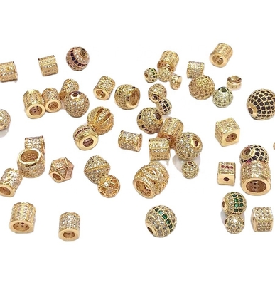 Perlas espaciales Zircón cúbico para joyería de latón fino