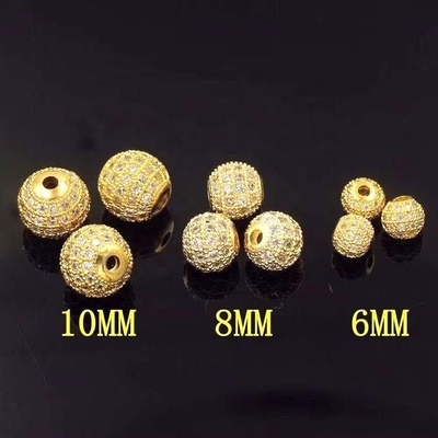 Perlas espaciales Zircón cúbico para joyería de latón fino