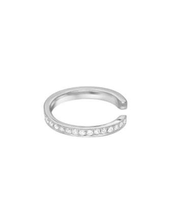 Las mujeres clásico arco iris pavimento de ajuste cúbico zircón 925 de plata esterlina de oreja de puño joyas