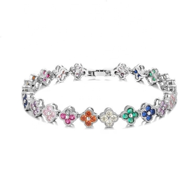Perlas de agua dulce CZ piedras pulseras de tenis con chapa de costumbre joyería arco iris oro cobre latón para mujeres