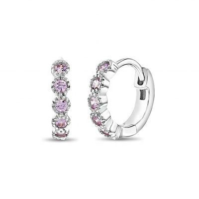 Hermosas joyas finas 925 plata de oro rosa flor piedra preciosa chicas aros de orejas