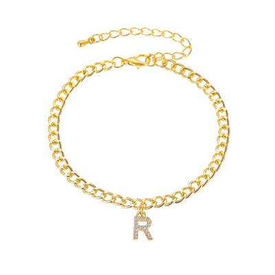 Brazalete de tenis de latón cubano de bronce de moda de oro de 18K personalizado para mujeres