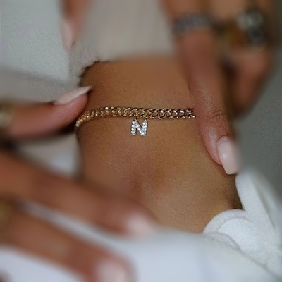 Brazalete de tenis de latón cubano de bronce de moda de oro de 18K personalizado para mujeres