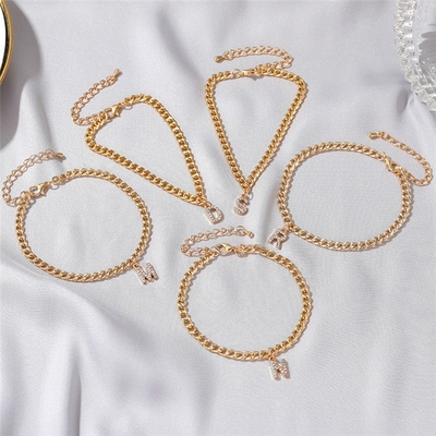 Brazalete de tenis de latón cubano de bronce de moda de oro de 18K personalizado para mujeres