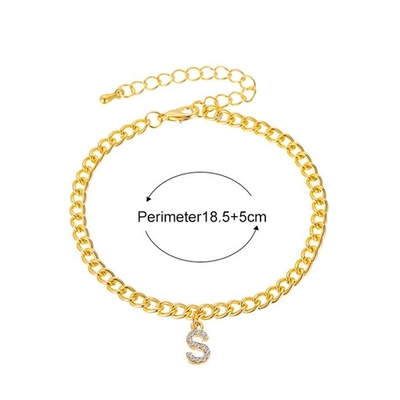 Brazalete de tenis de latón cubano de bronce de moda de oro de 18K personalizado para mujeres