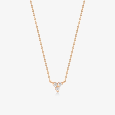 Colgante de zircón de oro de 18K. Cadena de plata trio. Collar de zircón de diamantes cúbicos.