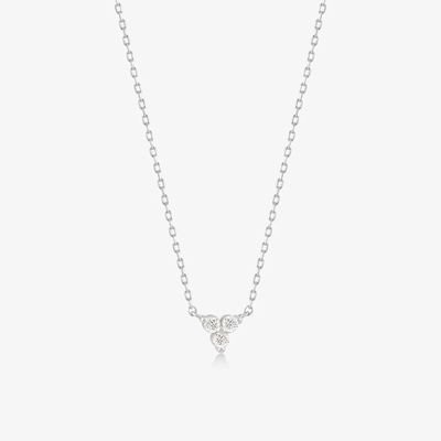 Colgante de zircón de oro de 18K. Cadena de plata trio. Collar de zircón de diamantes cúbicos.