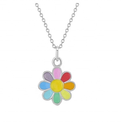 Collares con colgante de rosas rosadas para niños y niñas