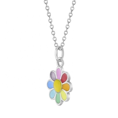 Collares con colgante de rosas rosadas para niños y niñas
