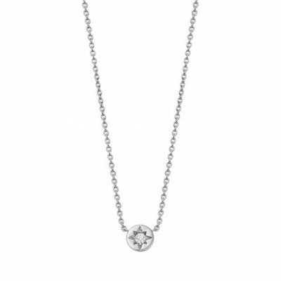 Collar de colgante de disco de diamante para el uso diario