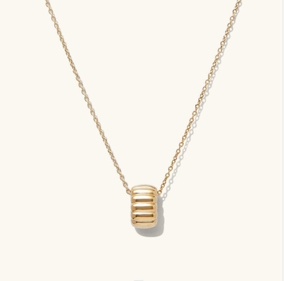 Collar de collar de oro 925 plata esterlina simple con una sola perla círculo de encanto collar OEM