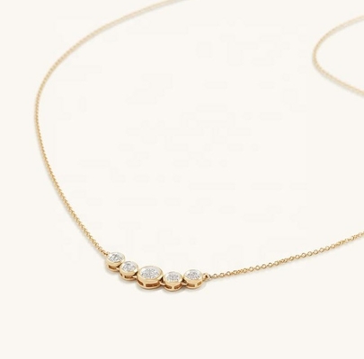 Collar de oro de rodio de 18 quilates mujer de 1,2 mm colgante de oro blanco Cz