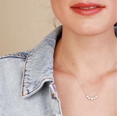 Collar de oro de rodio de 18 quilates mujer de 1,2 mm colgante de oro blanco Cz