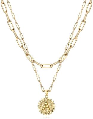 Collar apilable con colgante doble de plata de ley 925 hecho a mano con entrega en 30 días