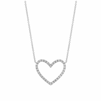 Collar de amor de diamante de plata pavimentada para novia