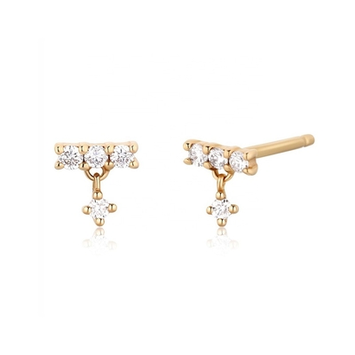 Revestidos de oro 2022 Minimalista Stud Aretes para Mujeres en 925 Sterling Plata Personalizado