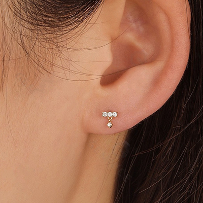 Revestidos de oro 2022 Minimalista Stud Aretes para Mujeres en 925 Sterling Plata Personalizado