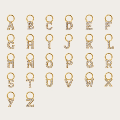 Logotipo 925 y personalizado Mini 18K Oro Charm inicial 925 Plata Esterlina colgante personal