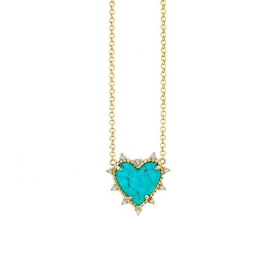 925 Cadena de plata Esterlina Joyería Diamante y corazón turquesa Collar sin cadena de perlas
