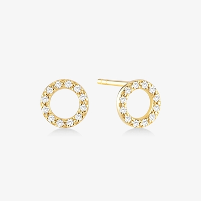 18K Oro Revestido 925 Plata Esterlina Classic Stud Aretes para Niñas Accesorio de Moda
