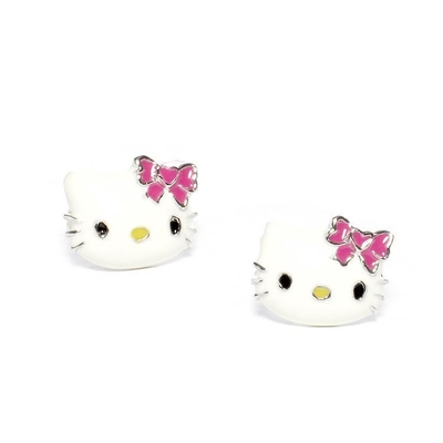 Colores de esmalte de los pendientes de Hello Kitty con oro negro y plata