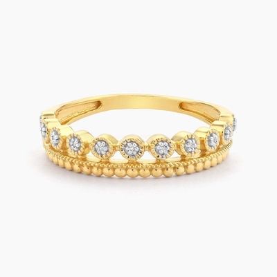 925 de plata esterlina estilo CLASSIC mayorista anillo de mujer apilable con cuentas doradas