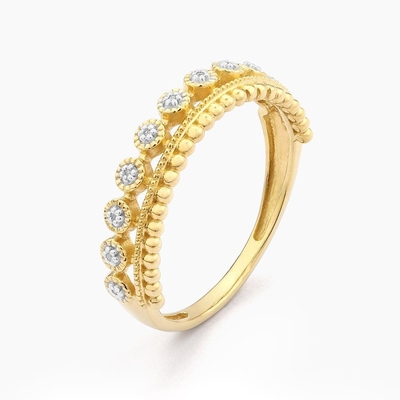 925 de plata esterlina estilo CLASSIC mayorista anillo de mujer apilable con cuentas doradas