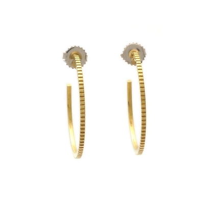 Los pendientes de aro de oro contemporáneo 925 de plata esterlina 18K con el logotipo del cliente 30 * 30mm
