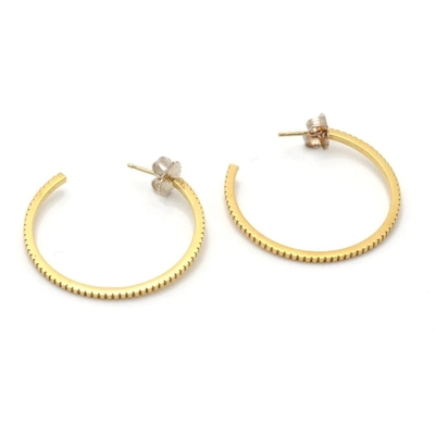 Los pendientes de aro de oro contemporáneo 925 de plata esterlina 18K con el logotipo del cliente 30 * 30mm