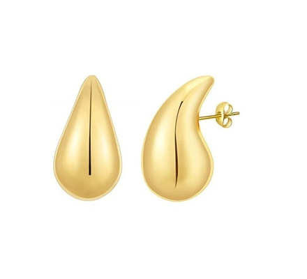 Logotipo personalizado 18K Oro Revestido Teardrop Oculto Auricular para Niñas Fiesta de Joyería