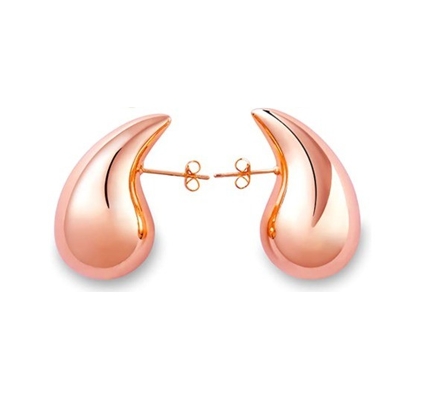 Logotipo personalizado 18K Oro Revestido Teardrop Oculto Auricular para Niñas Fiesta de Joyería