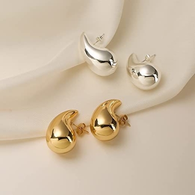 Logotipo personalizado 18K Oro Revestido Teardrop Oculto Auricular para Niñas Fiesta de Joyería