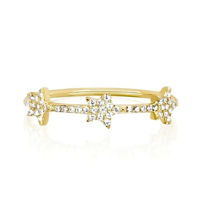 Anillos de declaración de estrellas CZ para mujeres Micro Pave Setting Certificado