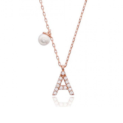 Libre de níquel 925 letra de plata esterlina un collar de diamante encantador encantamiento popular inicial