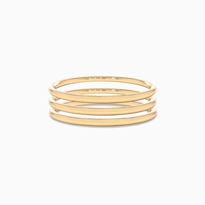 Conjunto de anillos de acero inoxidable de 2 mm de recubrimiento de oro 18K