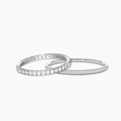 Anillo de bodas de la eternidad para mujeres 925 plata esterlina