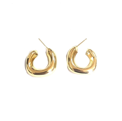 Personalización 18K de oro de bronce aretes de gancho ODM de oro de las damas aretes de gancho
