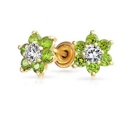 Flore Ametista CZ Piedra de nacimiento Niñas 925 de plata esterlina