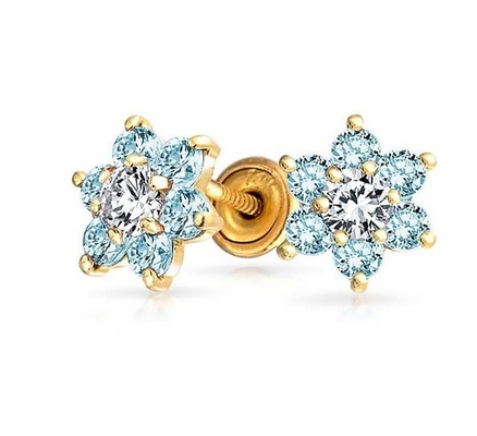 Flore Ametista CZ Piedra de nacimiento Niñas 925 de plata esterlina