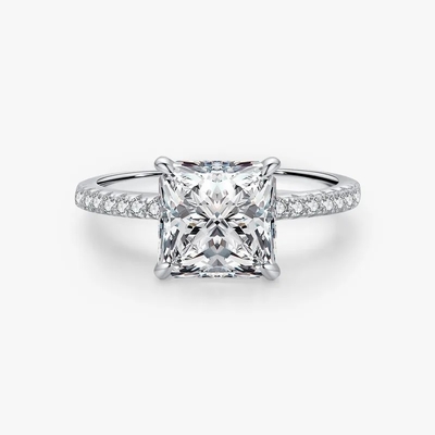 Elegantes anillos de boda hechos a mano, de color blanco, cortado en hielo, cuadrado, de plata esterlina.