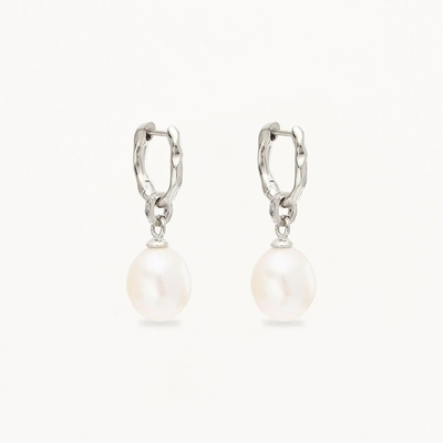 925 de plata Huggie Perla de la gota de los aretes ZIRCON Huggie de los aretes con la gota de la perla