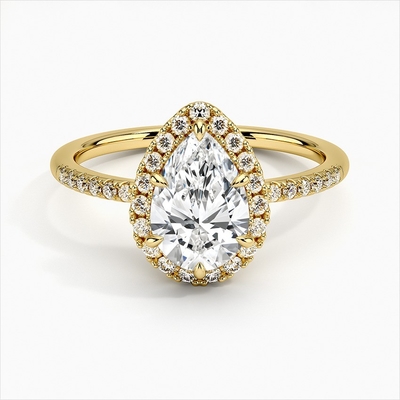 925 Anillos de compromiso de plata esterlina halo blanco dorado
