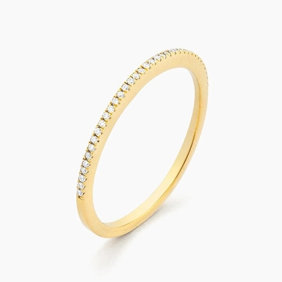 Artículo caliente 18K dorado media eternidad apilada 925 plata esterlina anillo de banda femenina