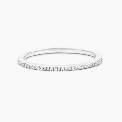 Artículo caliente 18K dorado media eternidad apilada 925 plata esterlina anillo de banda femenina