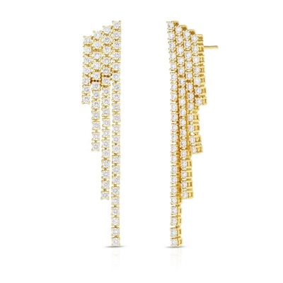 Orecillos de latón de zircón cúbico de 18K dorados