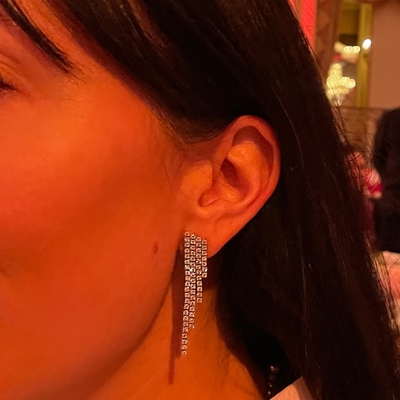 Orecillos de latón de zircón cúbico de 18K dorados